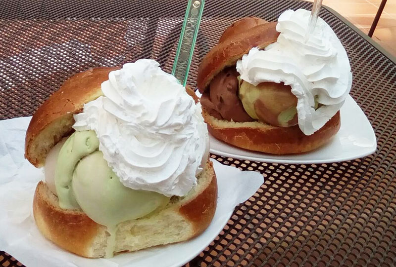 Brioche siciliane con gelato